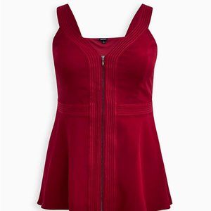 Torrid Zipper Front Peplum Tank - NWT